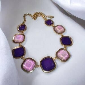 Elegant Gold and Purple Necklace